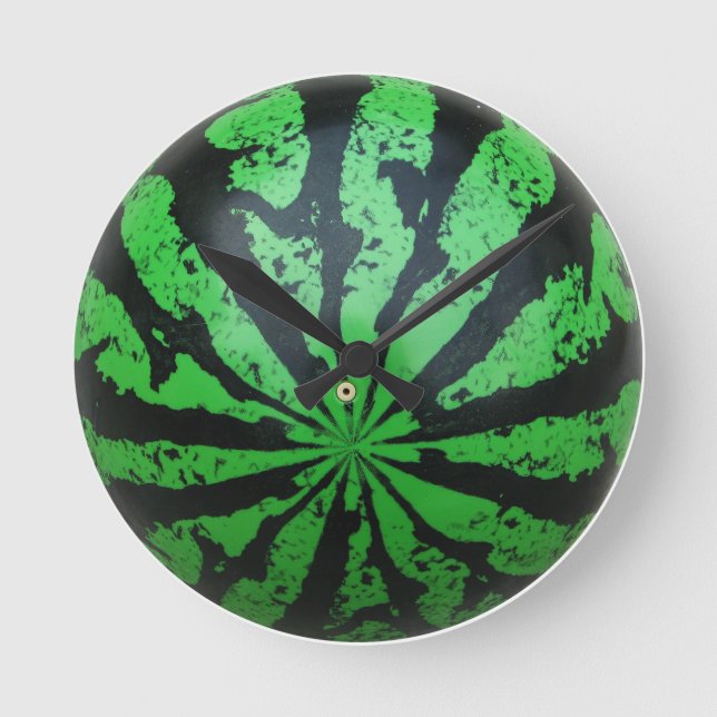 Watermelon Football / Soccer Ball Round Clock (Front)