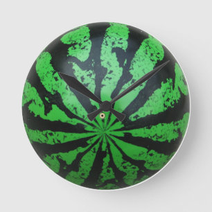 Watermelon Football / Soccer Ball Round Clock