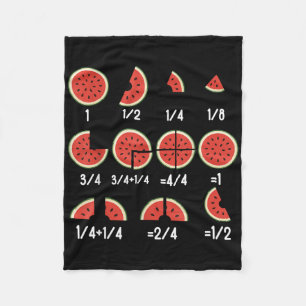 Watermelon Fraction Math Teachers Back To School E Fleece Blanket