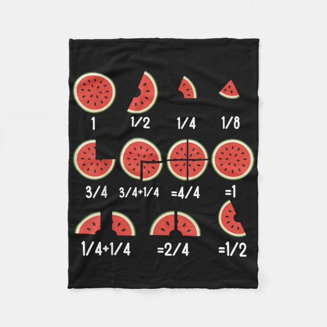 Watermelon Fraction Math Teachers Back To School E Fleece Blanket (Front)