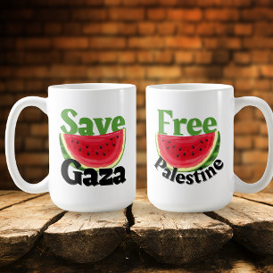 Watermelon Free Palestine Save Gaza Coffee Mug