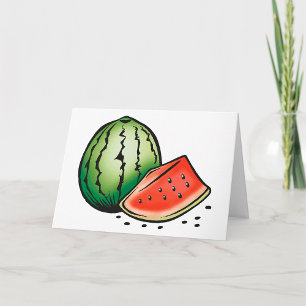 Watermelon Fruit Food Greeting Cards