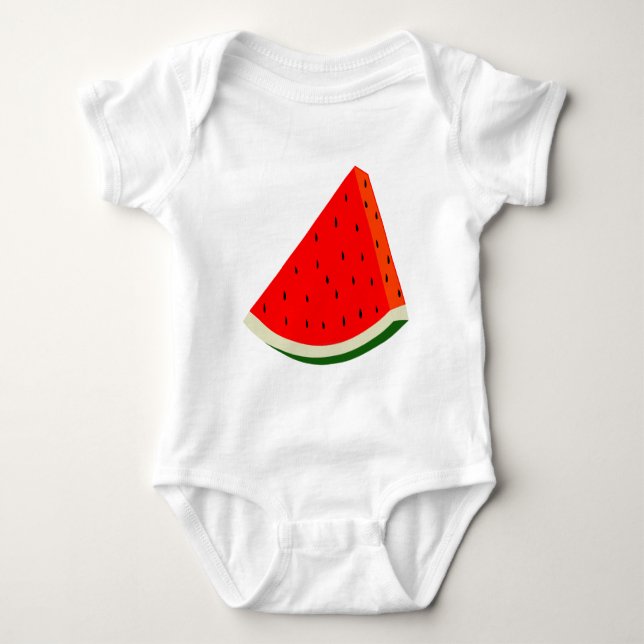 Watermelon Fruit harvest slice summer Baby Bodysuit (Front)