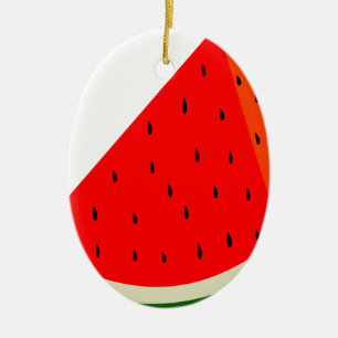 Watermelon Fruit harvest slice summer Ceramic Ornament