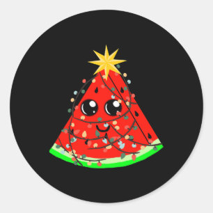 Watermelon Fruit Hawaiian Xmas Summer Christmas In Classic Round Sticker