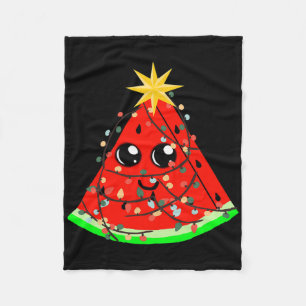 Watermelon Fruit Hawaiian Xmas Summer Christmas In Fleece Blanket