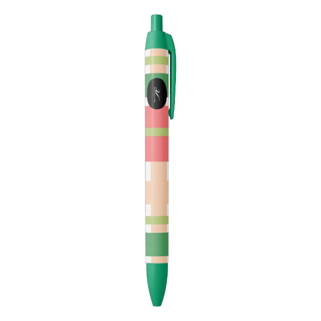 Watermelon Fruit Plaid Pink Green Black Ink Pen (Bottom (Vertical))