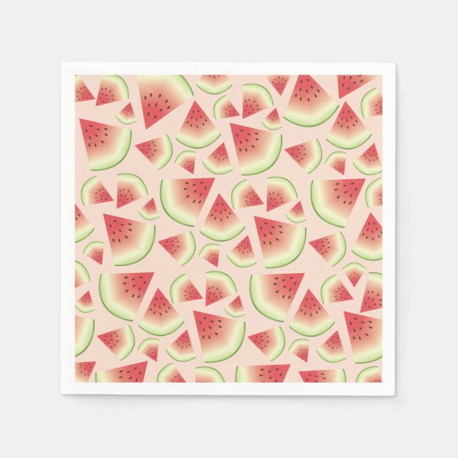 Watermelon Fruit Slices Pattern Napkin (Front)