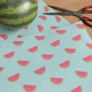 Watermelon Fruit Slices Pattern Teal Tissue Paper