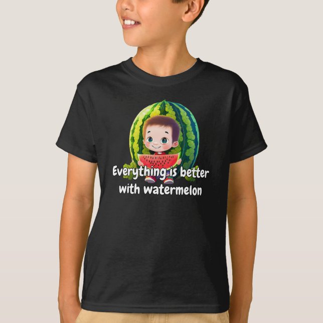 Watermelon Fun Cool Unique Best Stylish Kid T-Shirt (Front)