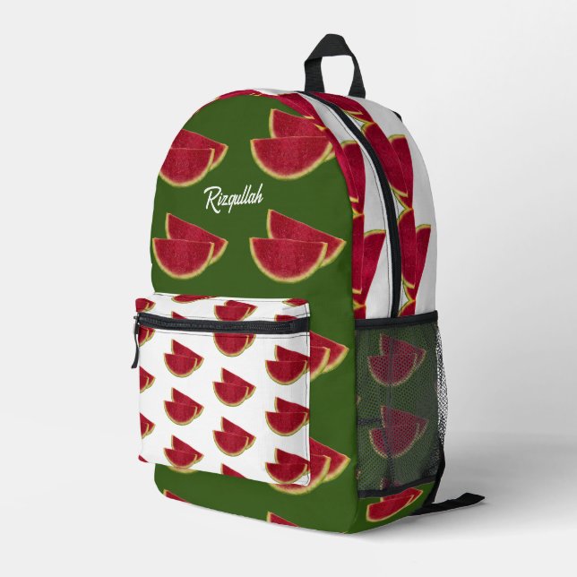  Watermelon Fun Positivity Love  Printed Backpack (Back Corner Right)