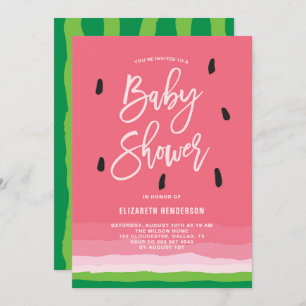 Watermelon Gradient Modern Baby Shower Invitation