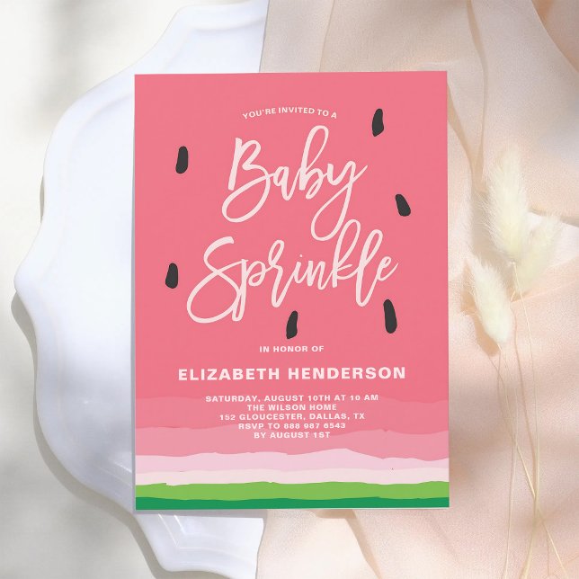 Watermelon Gradient Modern Baby Sprinkle Invitation (Creator Uploaded)