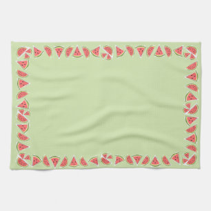 Watermelon Green Border kitchen towel