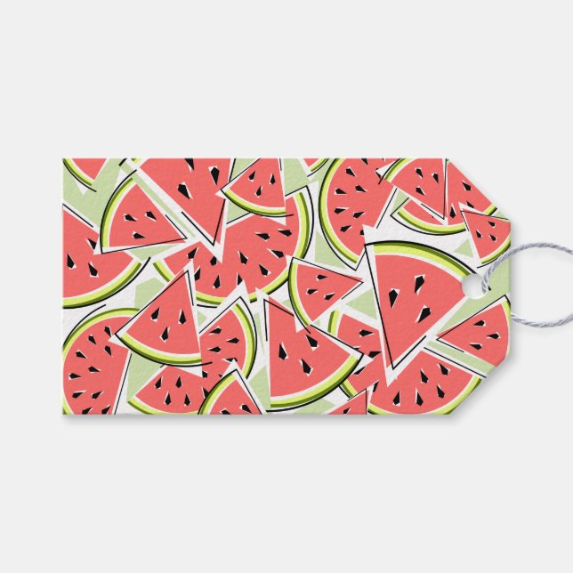 Watermelon Green gift tag (Front (Horizontal))