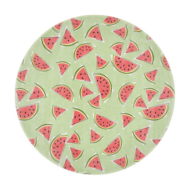 Watermelon Green Multi 2 cutting board round (Front)