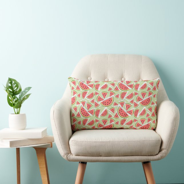 Watermelon Green Multi lumbar pink back Cushion (Chair)
