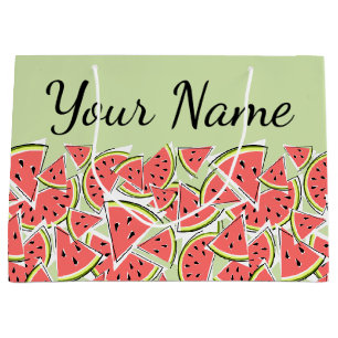 Watermelon Green Name Large Gift Bag