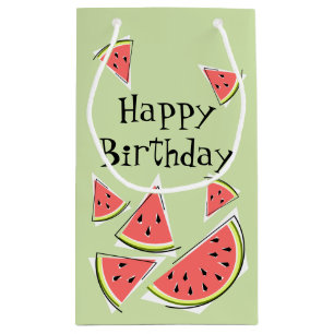 Watermelon Green Pieces Birthday Small Gift Bag
