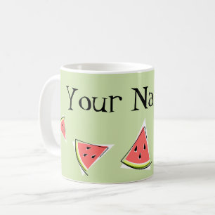 Watermelon Green Pieces Name Coffee Mug