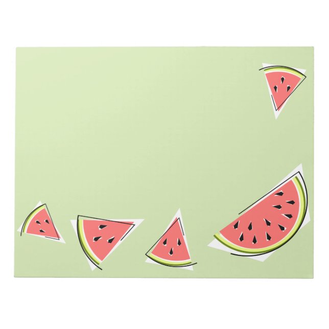 Watermelon Green Pieces Notepad (Front)