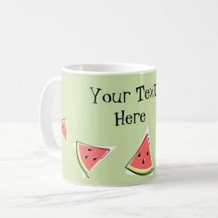 Watermelon Green Pieces Text Coffee Mug