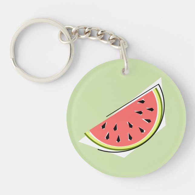 Watermelon Green Slice double-sided Key Ring (Front)