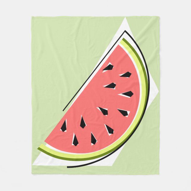 Watermelon Green Slice Fleece Blanket (Front)