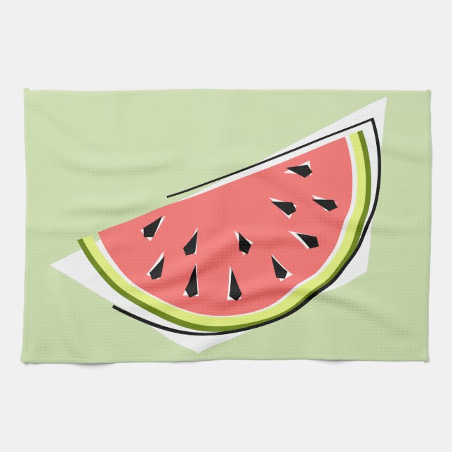 Watermelon Green Slice kitchen towel (Horizontal)