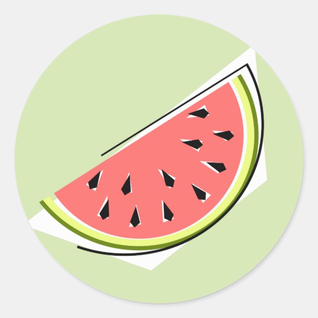Watermelon Green Slice sticker round (Front)
