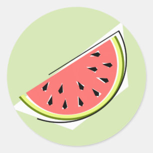 Watermelon Green Slice sticker round