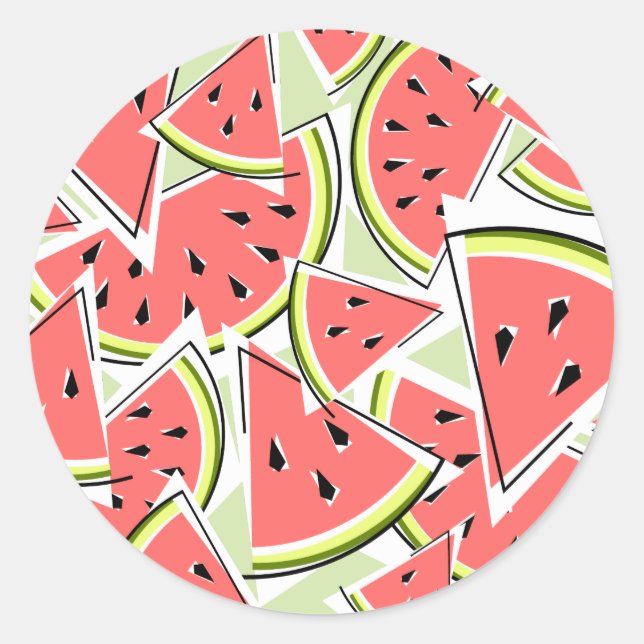 Watermelon Green sticker round (Front)