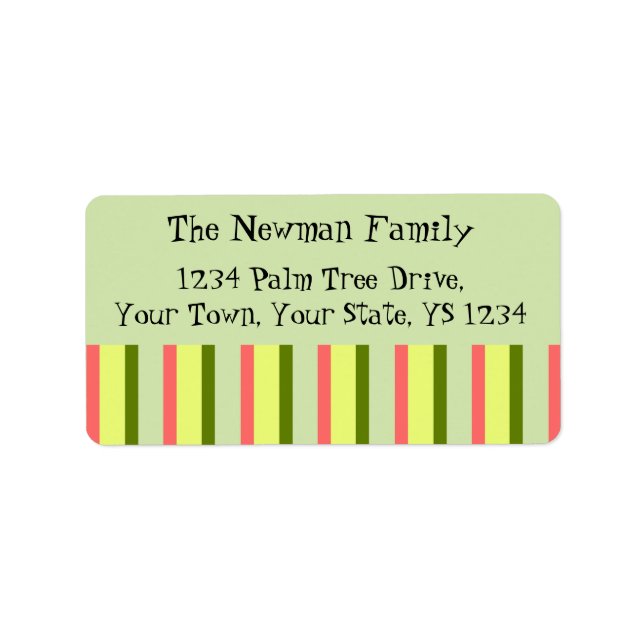 Watermelon Green Stripe Classic Label (Front)