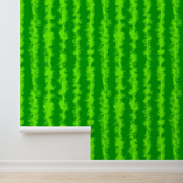 Watermelon Green Summer Fruit Rind Pattern Wallpaper (Application)