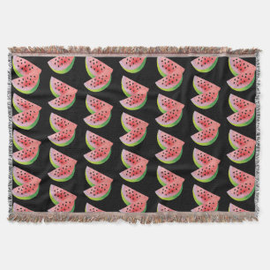 Watermelon Halves Pink Throw Blanket