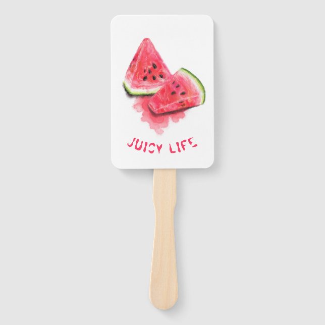 Watermelon Hand Fan - Custom Text (Front)