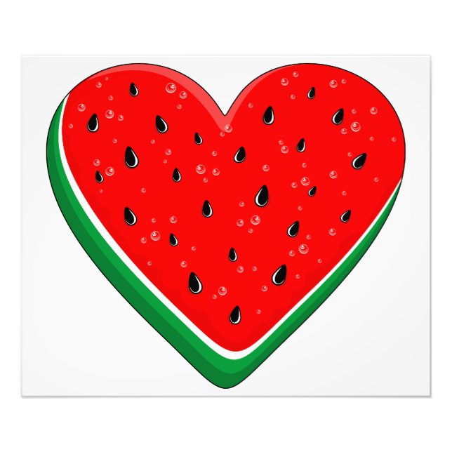 Watermelon Heart Valentine's Day Free Palestine Photo Print (Front)