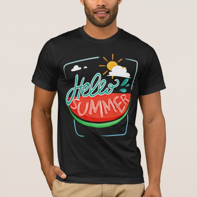 Watermelon Hello Summer T-Shirt (Front)