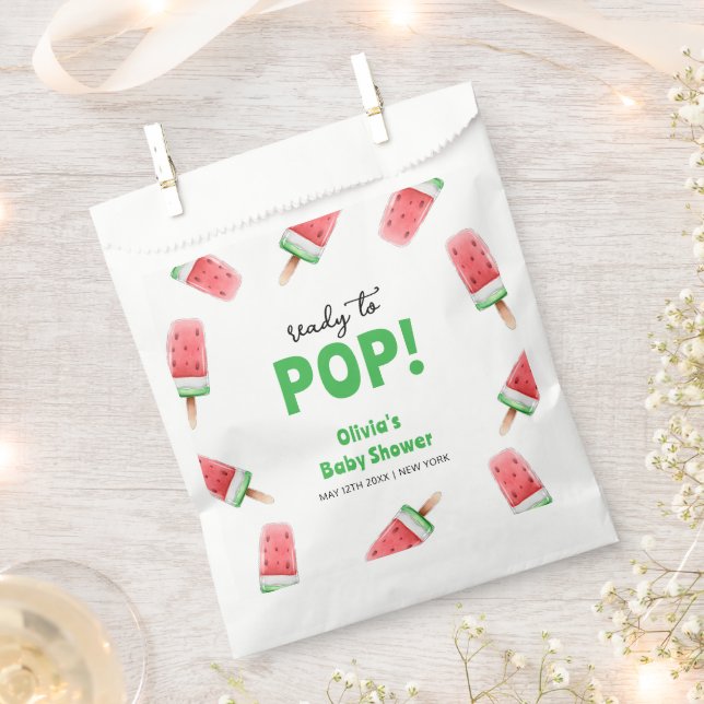 Watermelon Ice Cream Popcicle Baby Shower Favour Bag (Clipped)