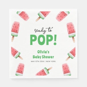 Watermelon Ice Cream Popcicle Baby Shower Napkin