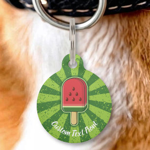 Watermelon Ice Cream Stick Pet Tag