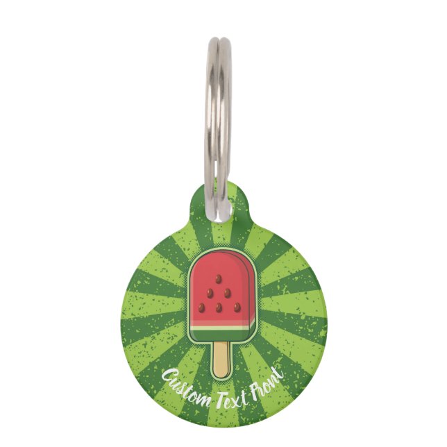 Watermelon Ice Cream Stick Pet Tag (Front)