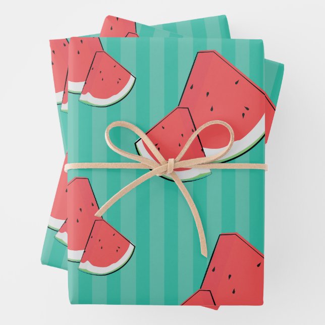 Watermelon Illustration Wrapping Paper Sheet (In situ)