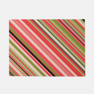 Watermelon-Inspired Stripes Doormat