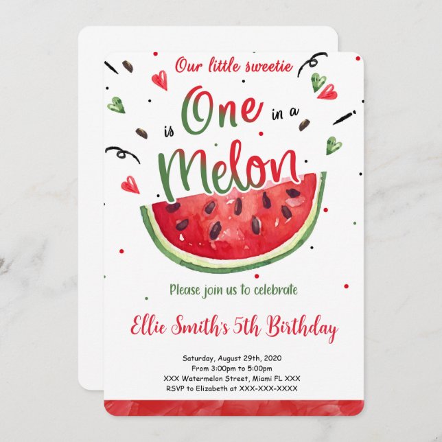 Watermelon Invitation (Front/Back)