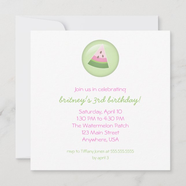 Watermelon Invitation (Front)