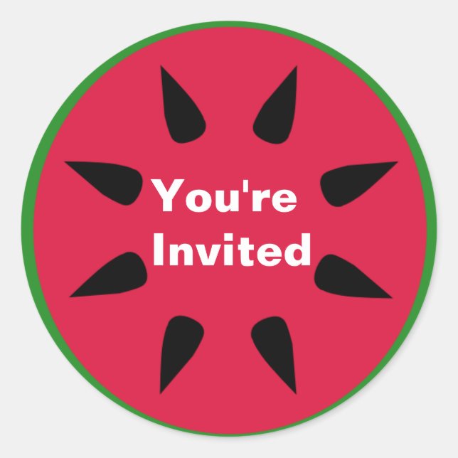 Watermelon Invitation Sticker (Front)