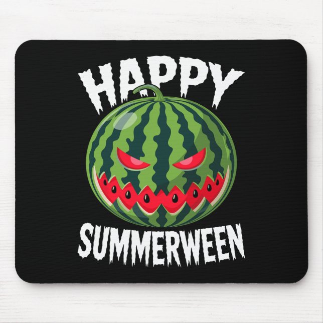 Watermelon Jackolantern Summer Halloween Happy Sum Mouse Pad (Front)