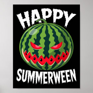 Watermelon Jackolantern Summer Halloween Happy Sum Poster