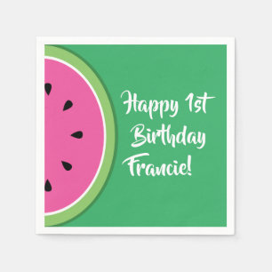 Watermelon Kid's Birthday Cute Summer Napkin